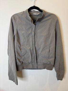 Rubbish Women's Light Gray Pinstripe Bomber Jacket